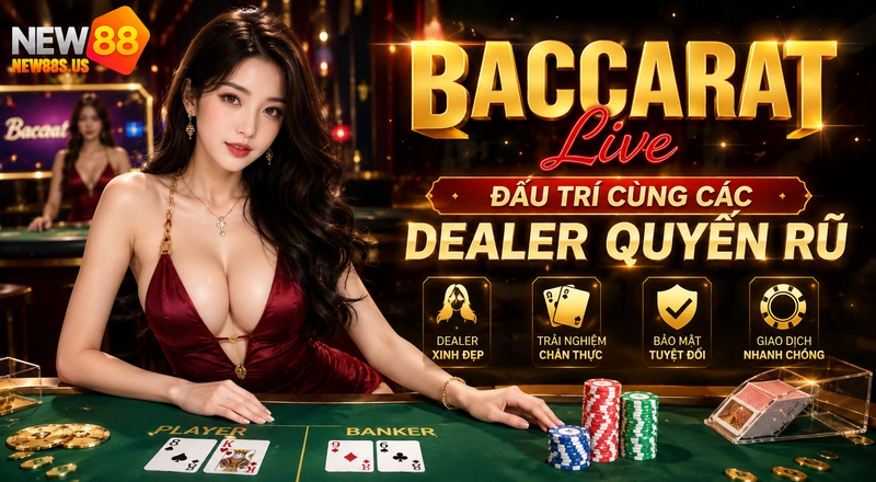 Baccarat Live là sòng bạc đấu trí cực hay tại sảnh casino NEW88