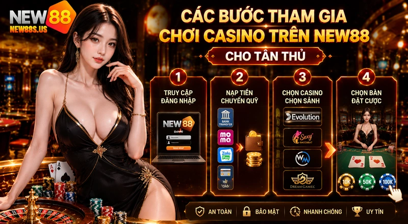 Các bước chơi casino tại NEW88