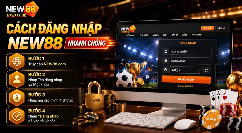 Cách đăng nhập NEW88 trên máy tính đơn giản
