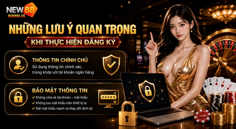 Các lưu ý khi đăng ký tài khoản NEW88