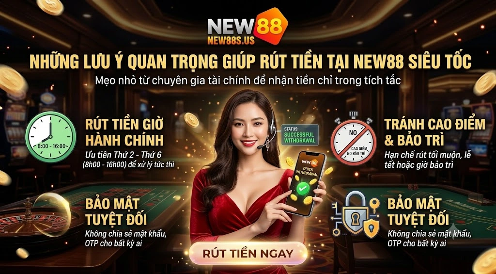 Những lưu ý giúp rút tiền NEW88 thành công