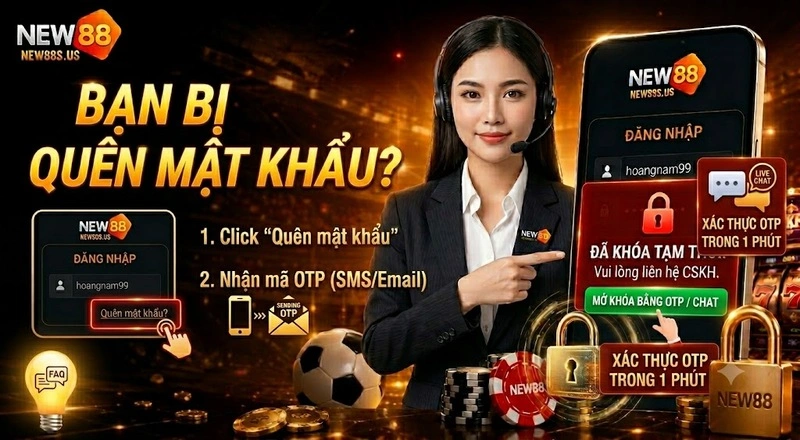 Giải đáp câu hỏi quên mật khẩu tài khoản NEW88