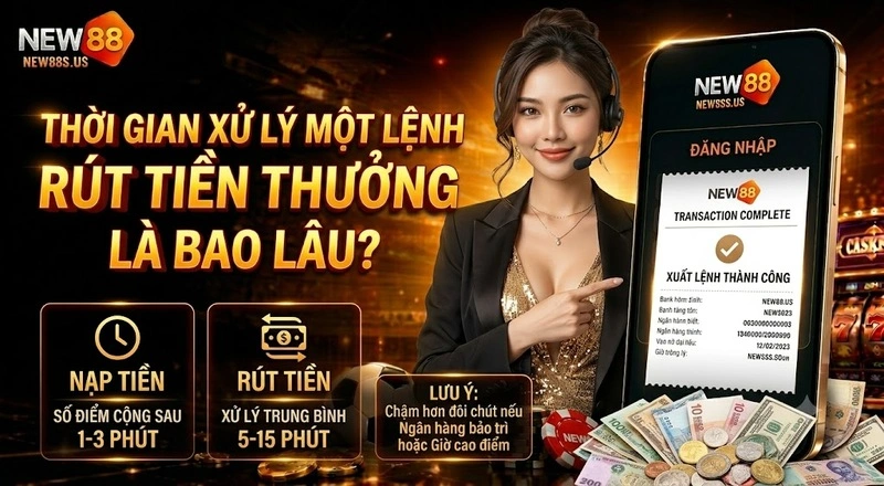 Câu hỏi thời gian xử lý khi rút tiền thưởng NEW88