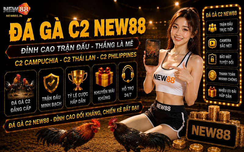 Đá gà C2 NEW88: Trực tiếp trận đấu kịch tính nhận thưởng lớn