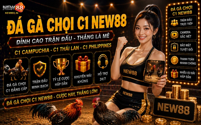 Đá gà chọi C1 NEW88: Trực tiếp trận đấu đỉnh cao nhận thưởng lớn