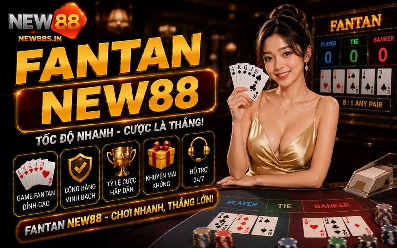 Fantan NEW88: Sảnh game bài live casino nhận thưởng cực lớn